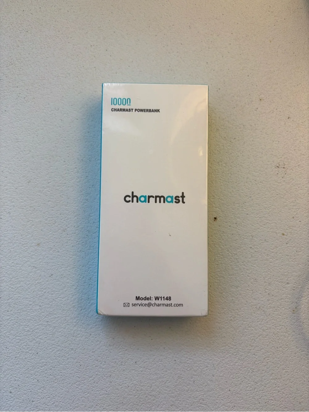 Charmast 10000mAh Portable Power Bank Charger W1148 Built-In 4 Cables Blue NIB